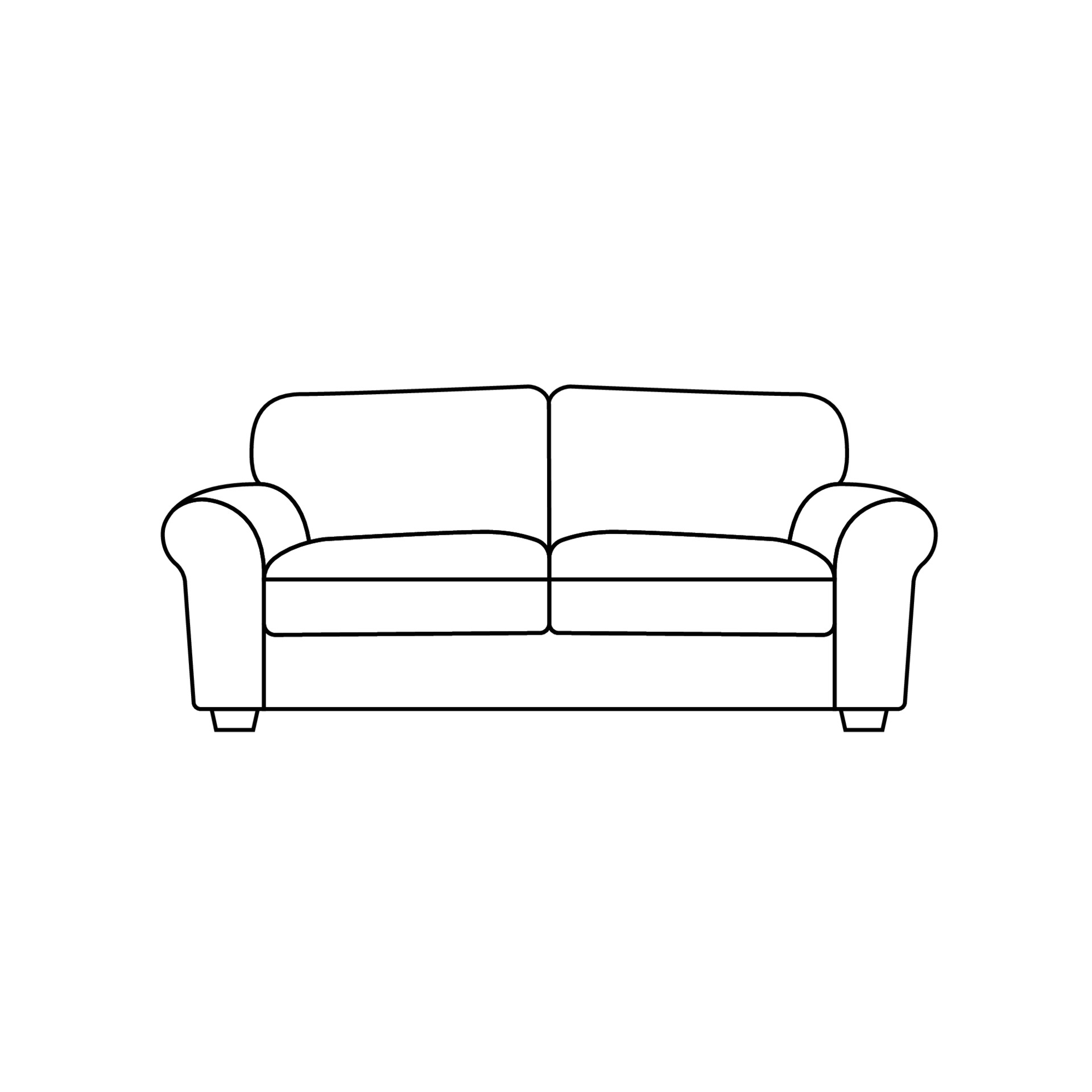 Sofa Outline Icon Illustration on Isolated White Background